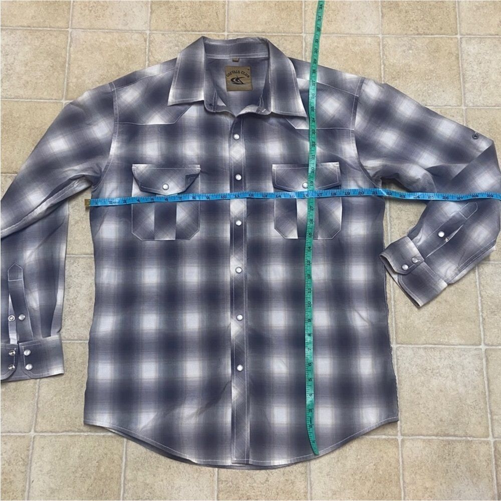 Coevals Club Men's Gray and White Checkered Button Down Shirt Size M Used